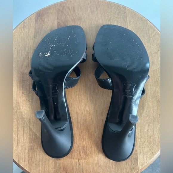 Stuart  Black Heeled Sandals - Picture 7 of 11